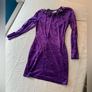 All that Jazz Vibrant Purple Long Sleeve Dress